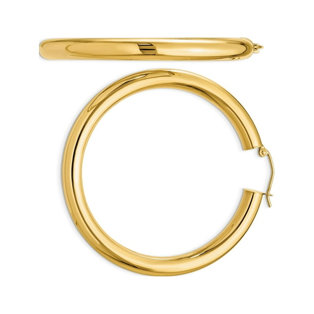14k Polished 5mm Tube Hoop Earrings 14k Polished 5mm Tube Hoop Earrings